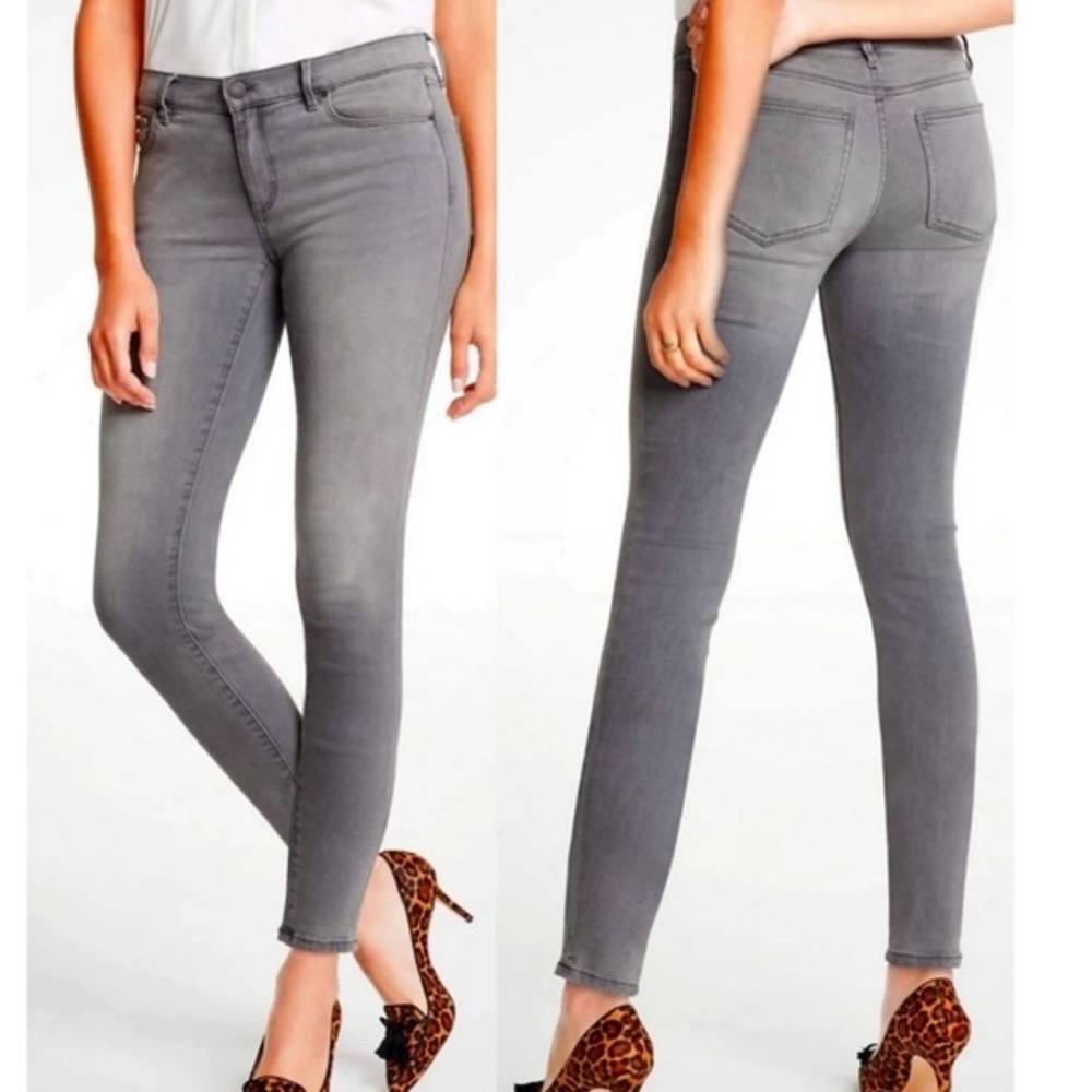 4/$25 Ann Taylor The Skinny Modern Fit Jeans in Grey / Faded Black sz 6 Denim